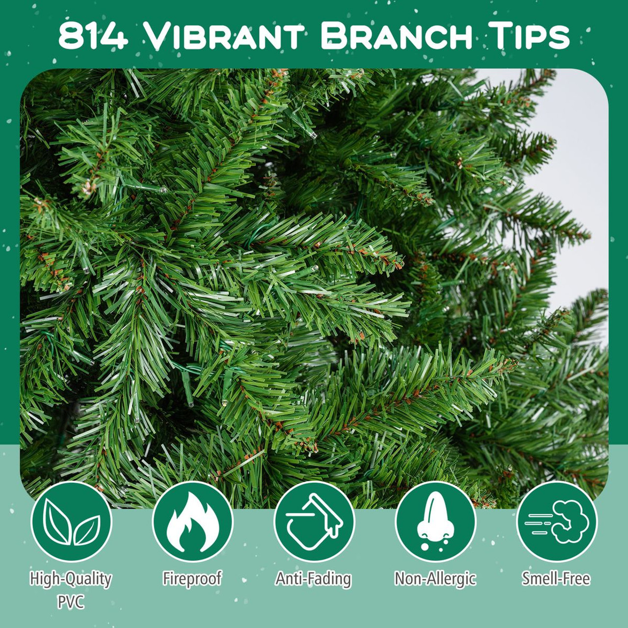 Artificial Christmas Tree with Lush Branch Tips and Warm LED Lights product image