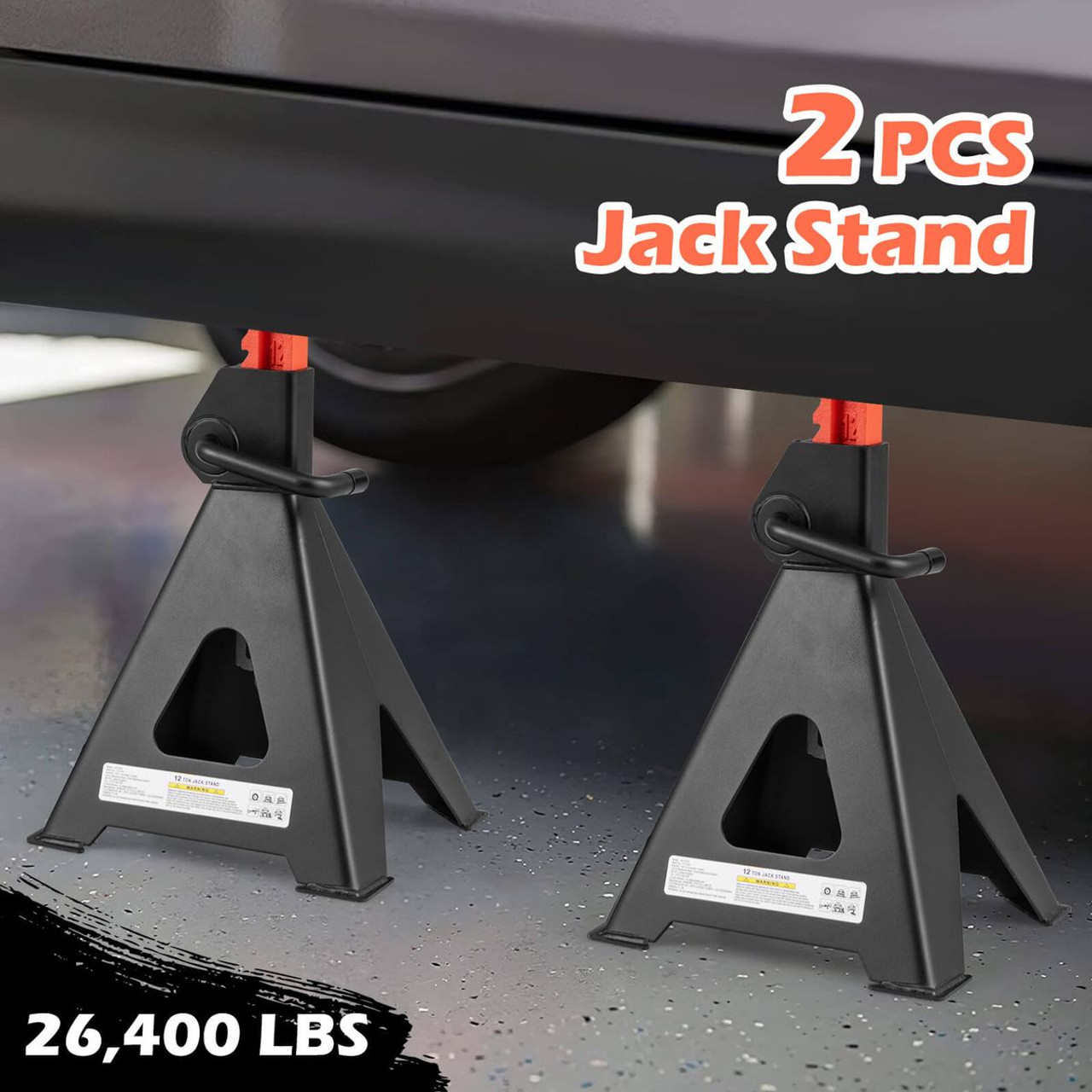 Lock and Height Adjustable Jack Stand with Handle (2-Pack) product image