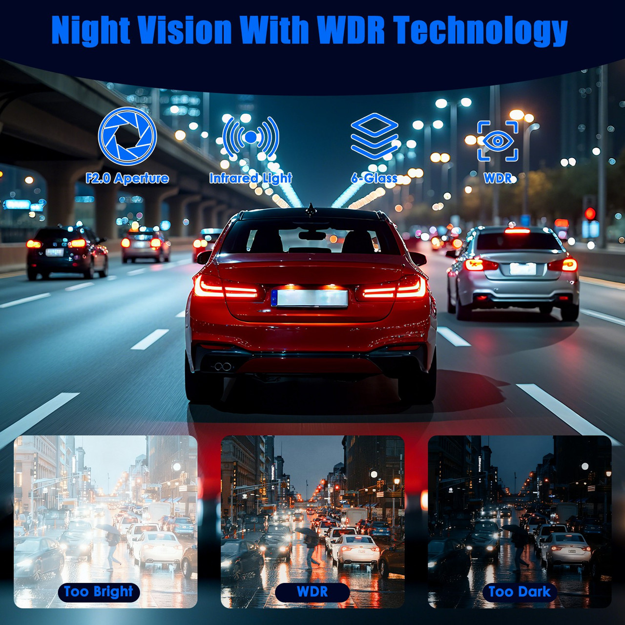 4-Channel Car Dash Camera product image