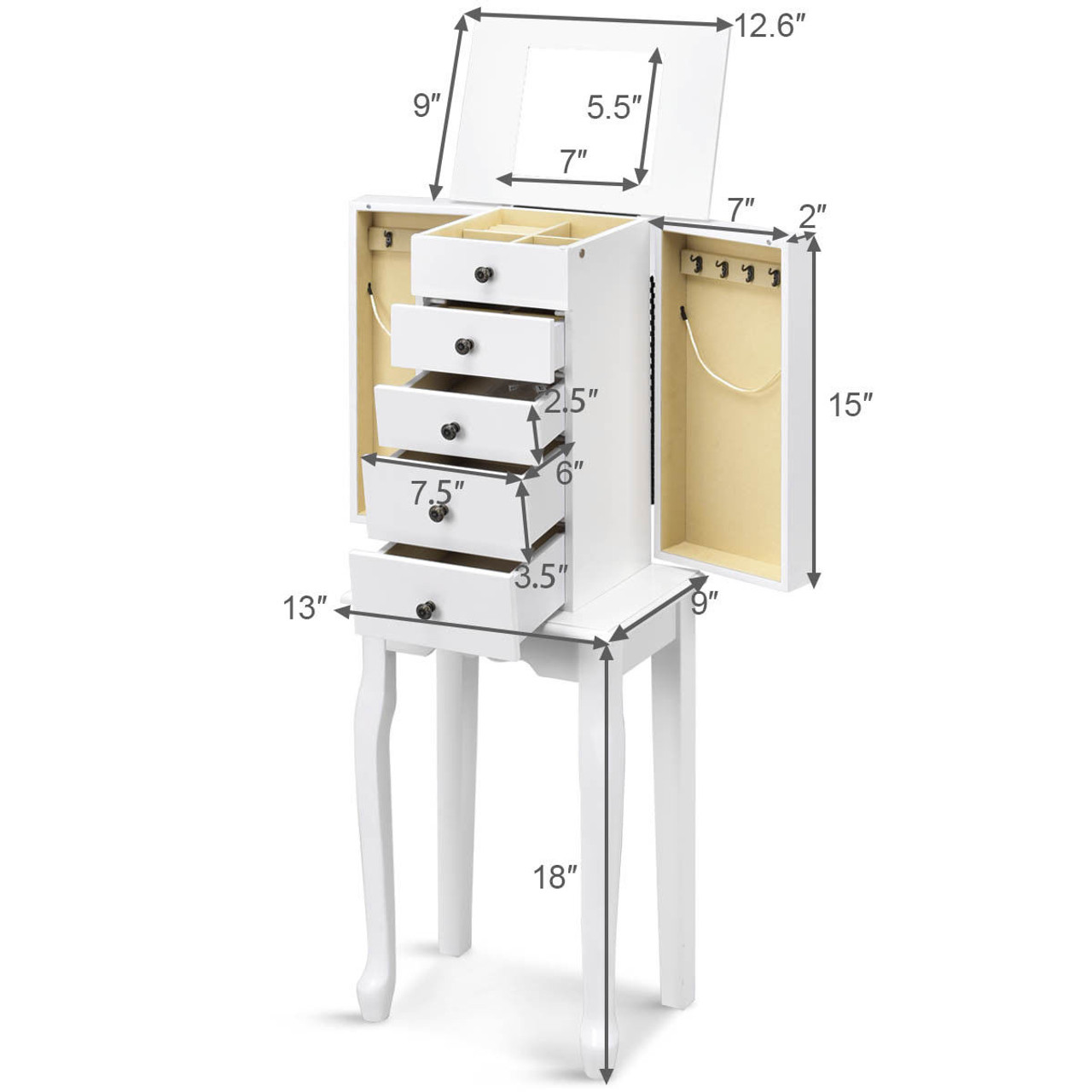 Standing Jewelry Organizer Armoire  product image
