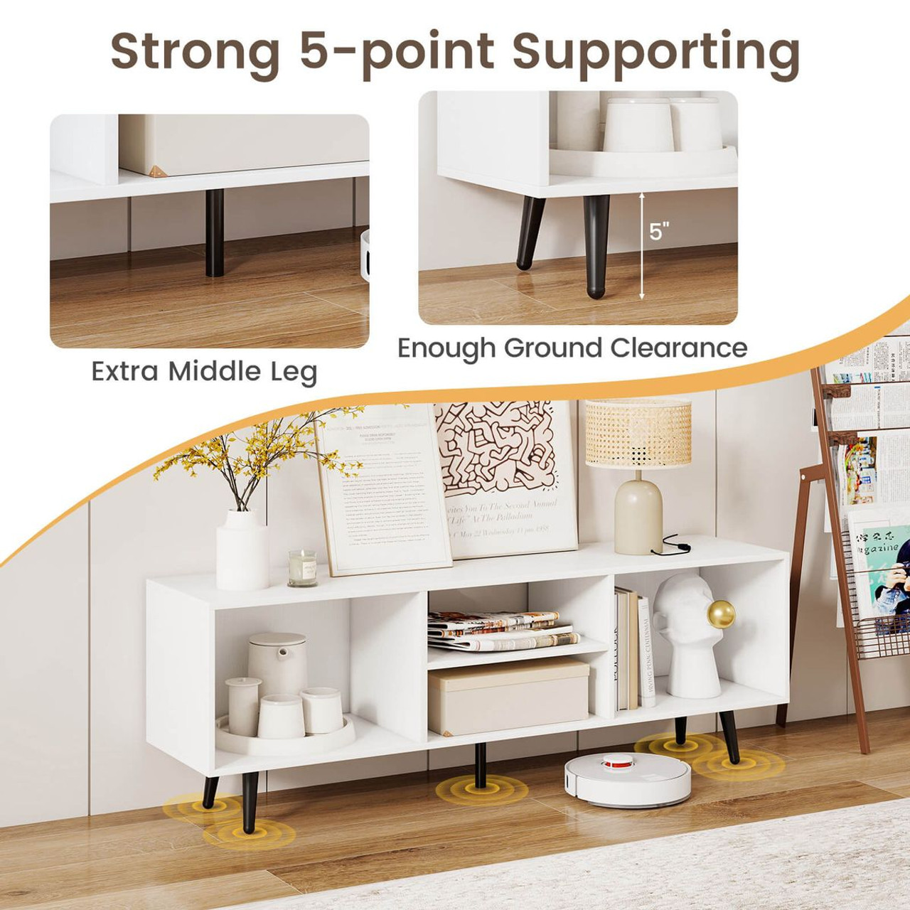 47.5" Console Cabinet for 55-Inch TVs with Storage Shelves product image