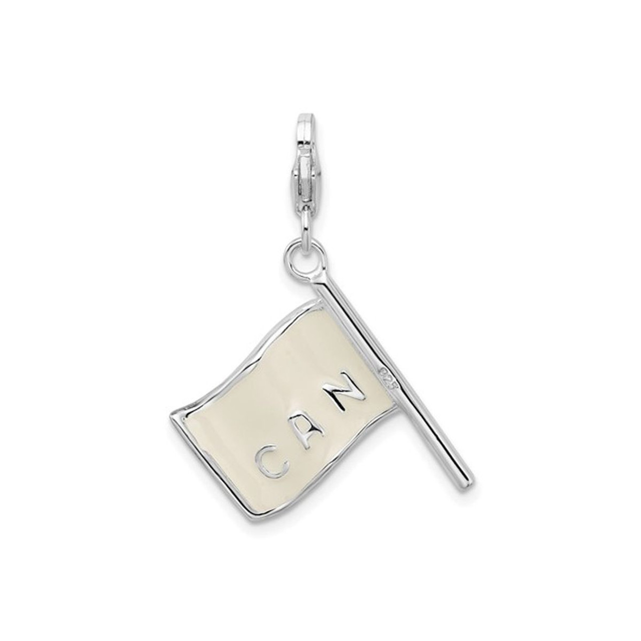 Sterling Silver Canadian Flag Pendant Charm (No Chain) product image