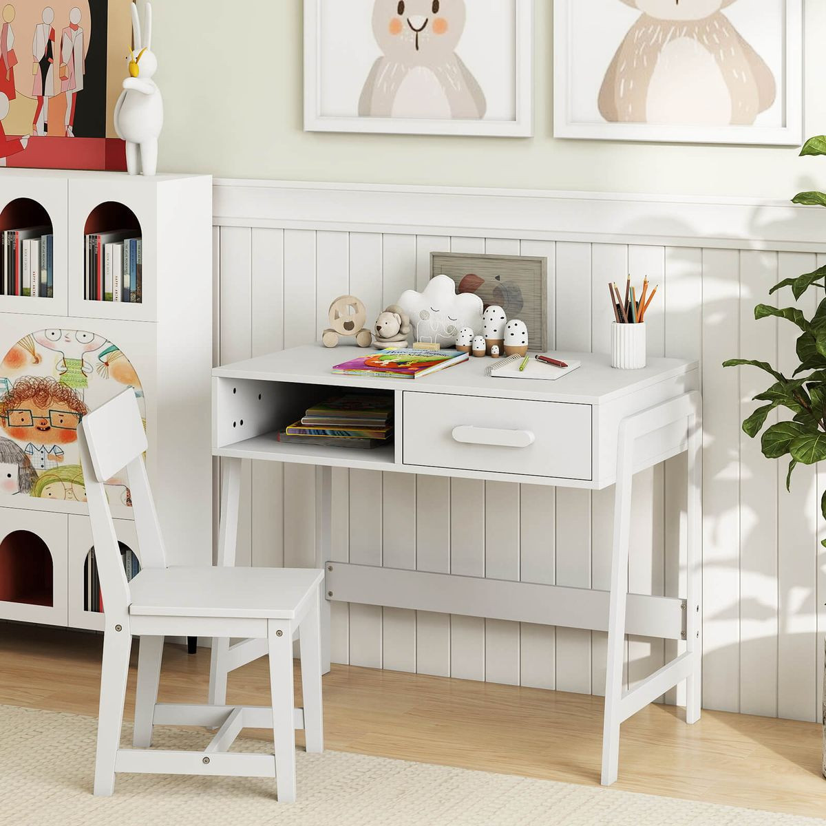 Kids Desk and Chair Set with Storage Drawer product image