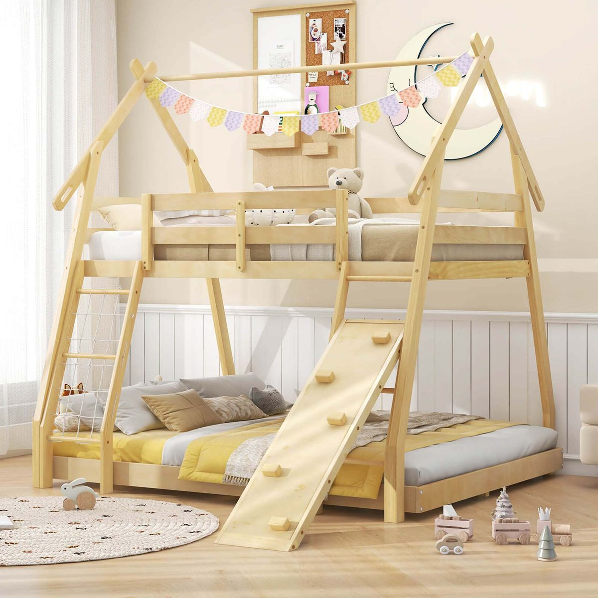 Twin-Over-Queen House Shaped Bunk Bed Frame product image