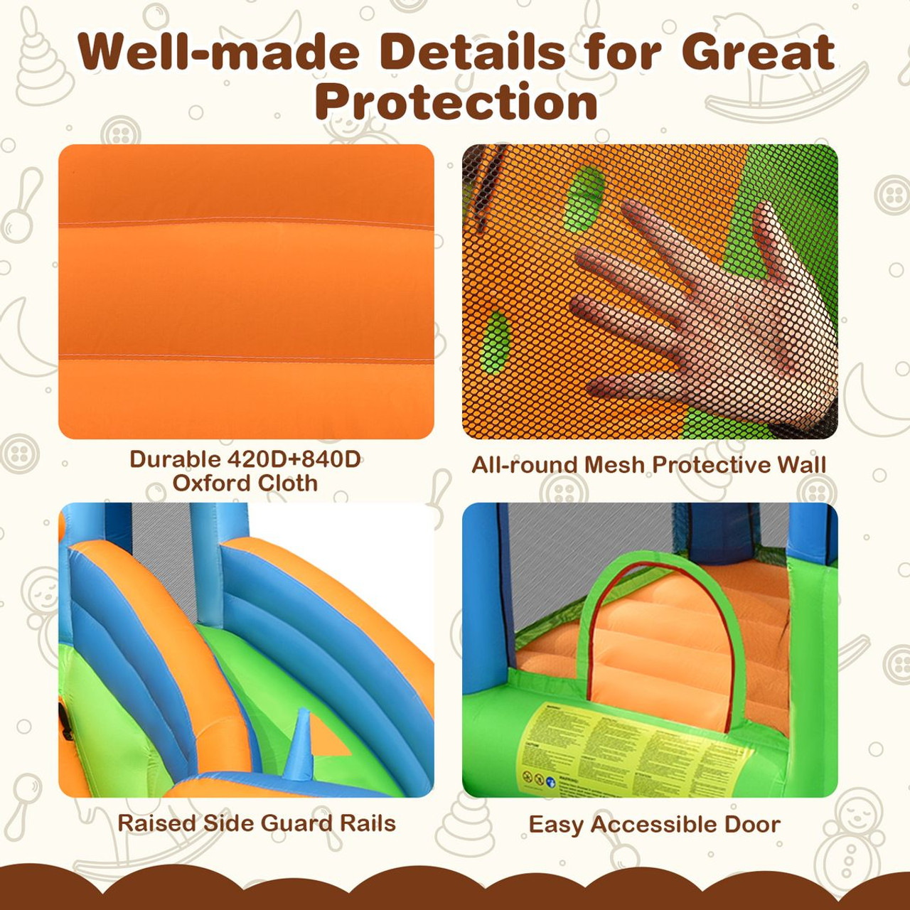 6-in-1 Inflatable Kids Water Park Bounce House with Blower product image