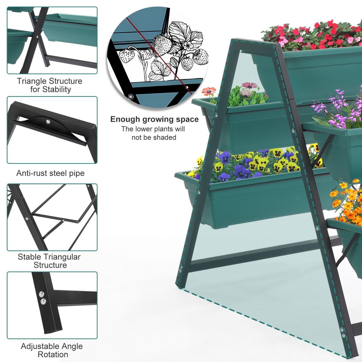 Tiered Planter Stand with 5 Boxes product image