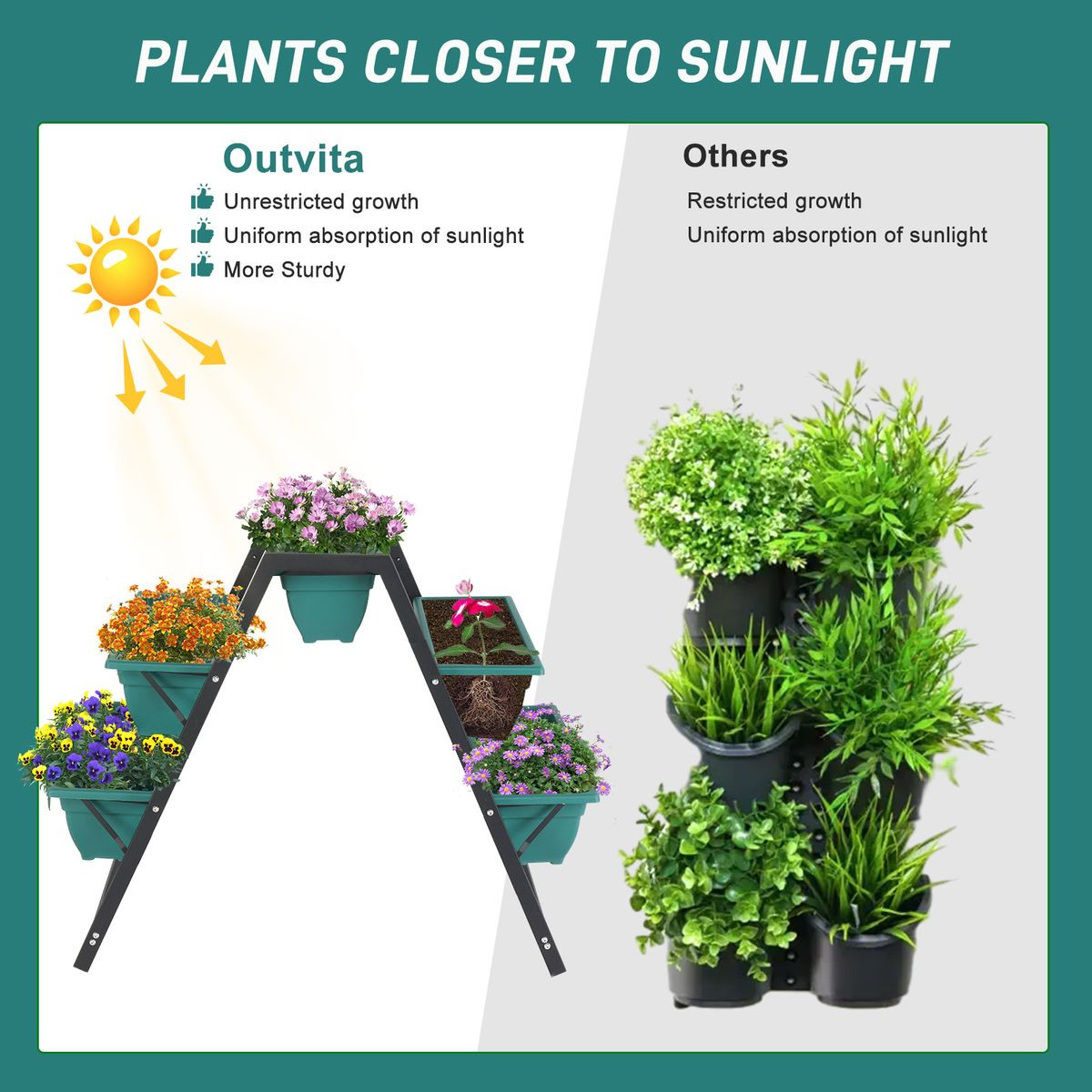 Tiered Planter Stand with 5 Boxes product image