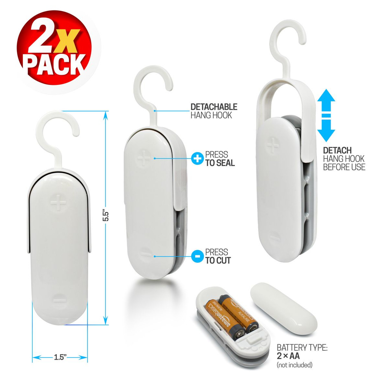 2-in-1 Mini Bag Sealer & Cutter (2-Pack) product image