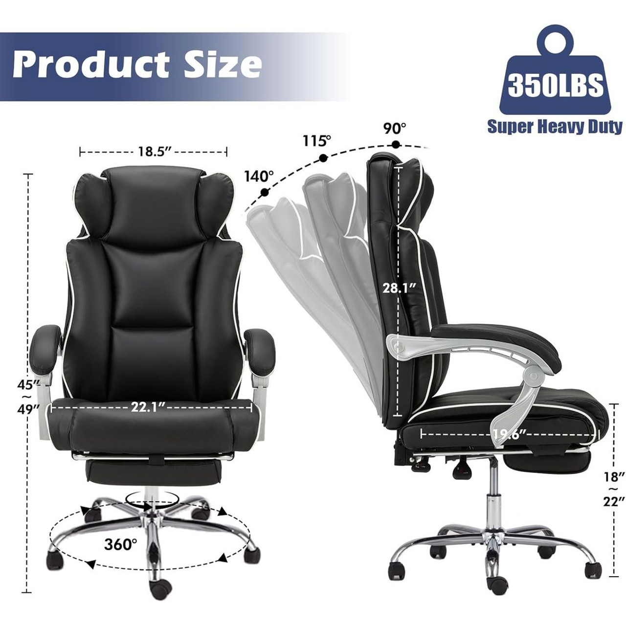 Office Desk Gamming Chair with Foot Rest product image