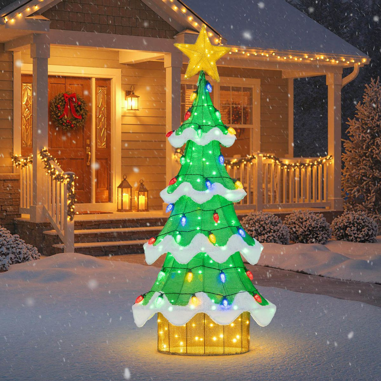 4.3-foot Lighted Christmas Tree with Colorful Bulbs product image