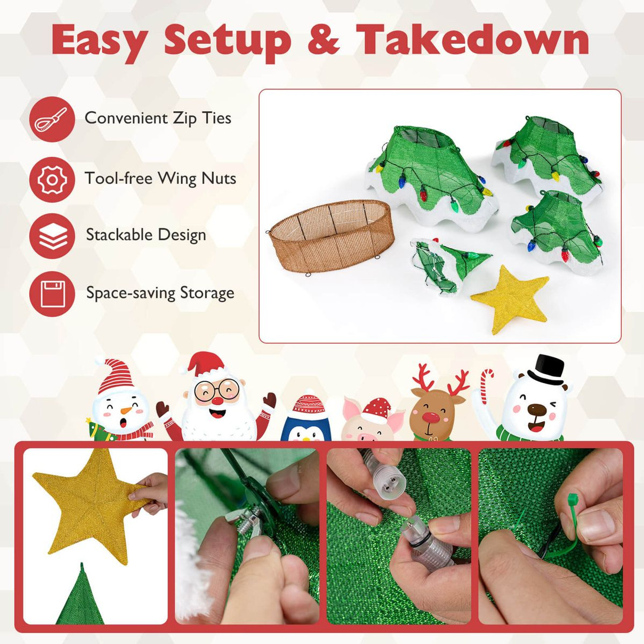 4.3-foot Lighted Christmas Tree with Colorful Bulbs product image