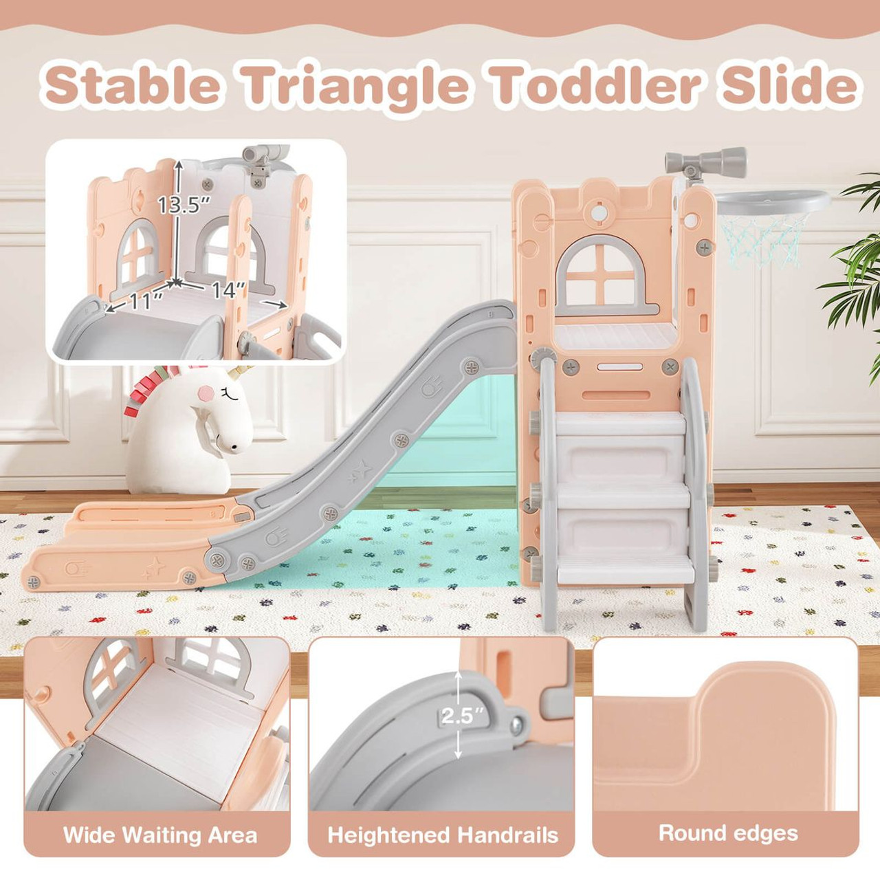  6-in-1 L-Shaped Toddler Slide product image