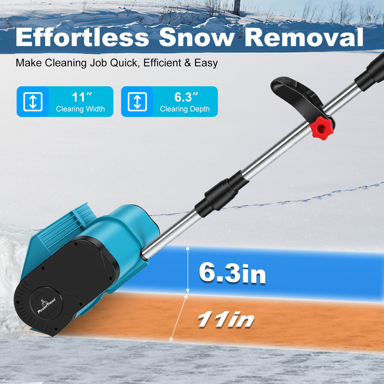 800W 21V Cordless Snow Shovel product image