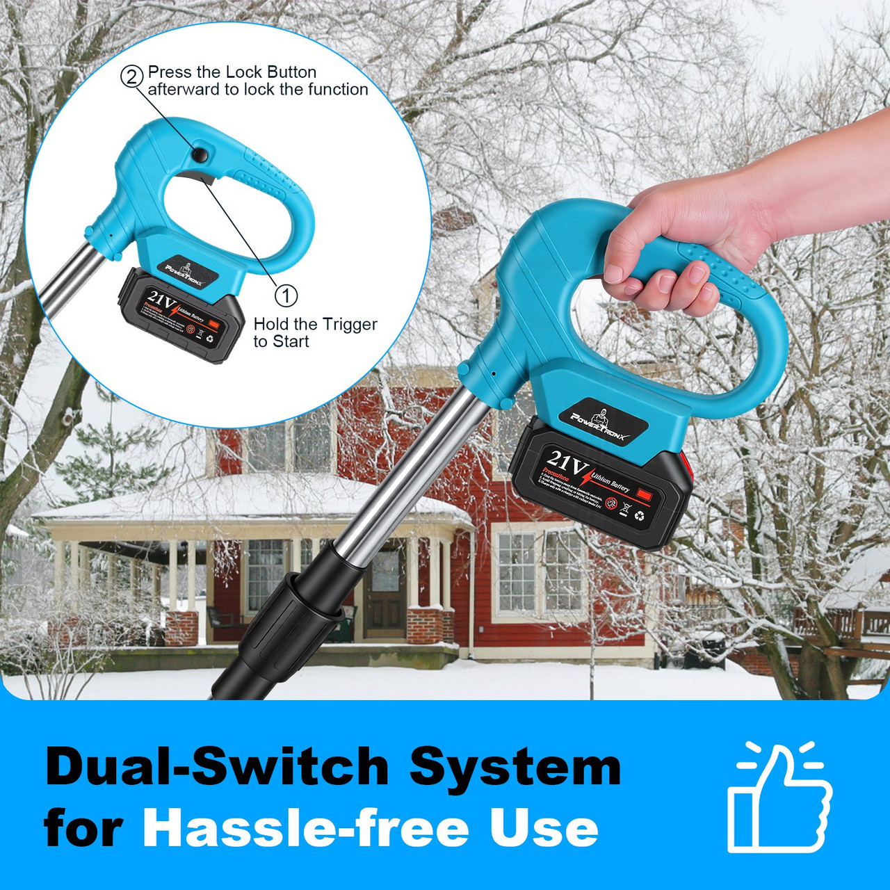 800W 21V Cordless Snow Shovel product image