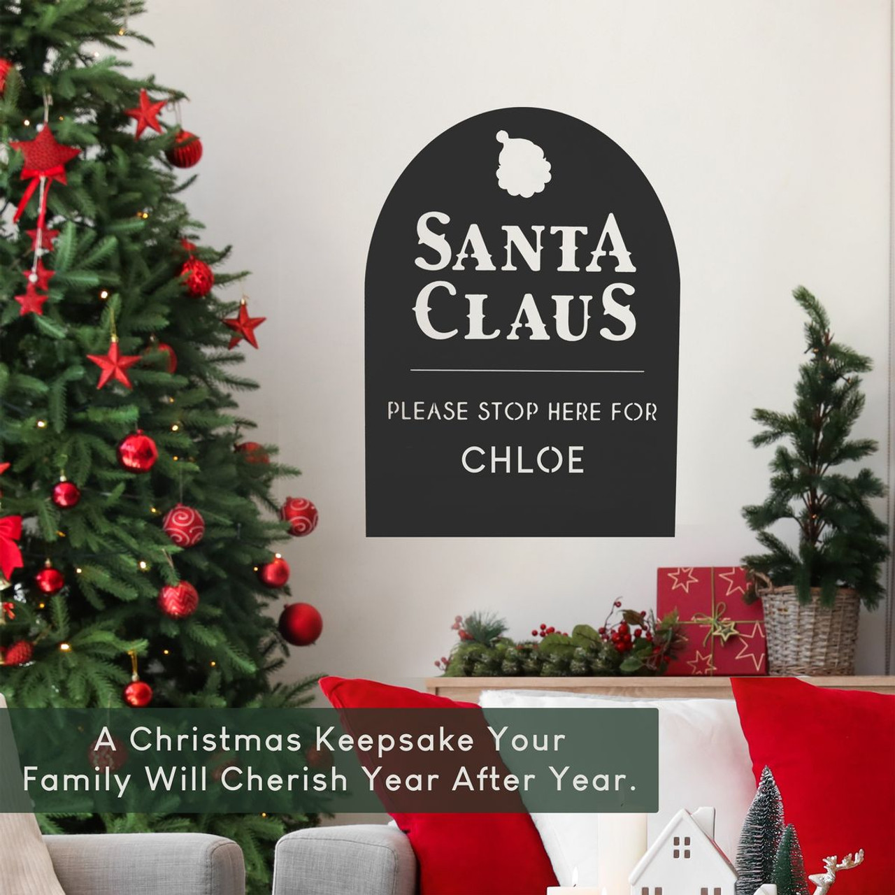 Santa Claus Personalized Christmas Stop Sign  product image