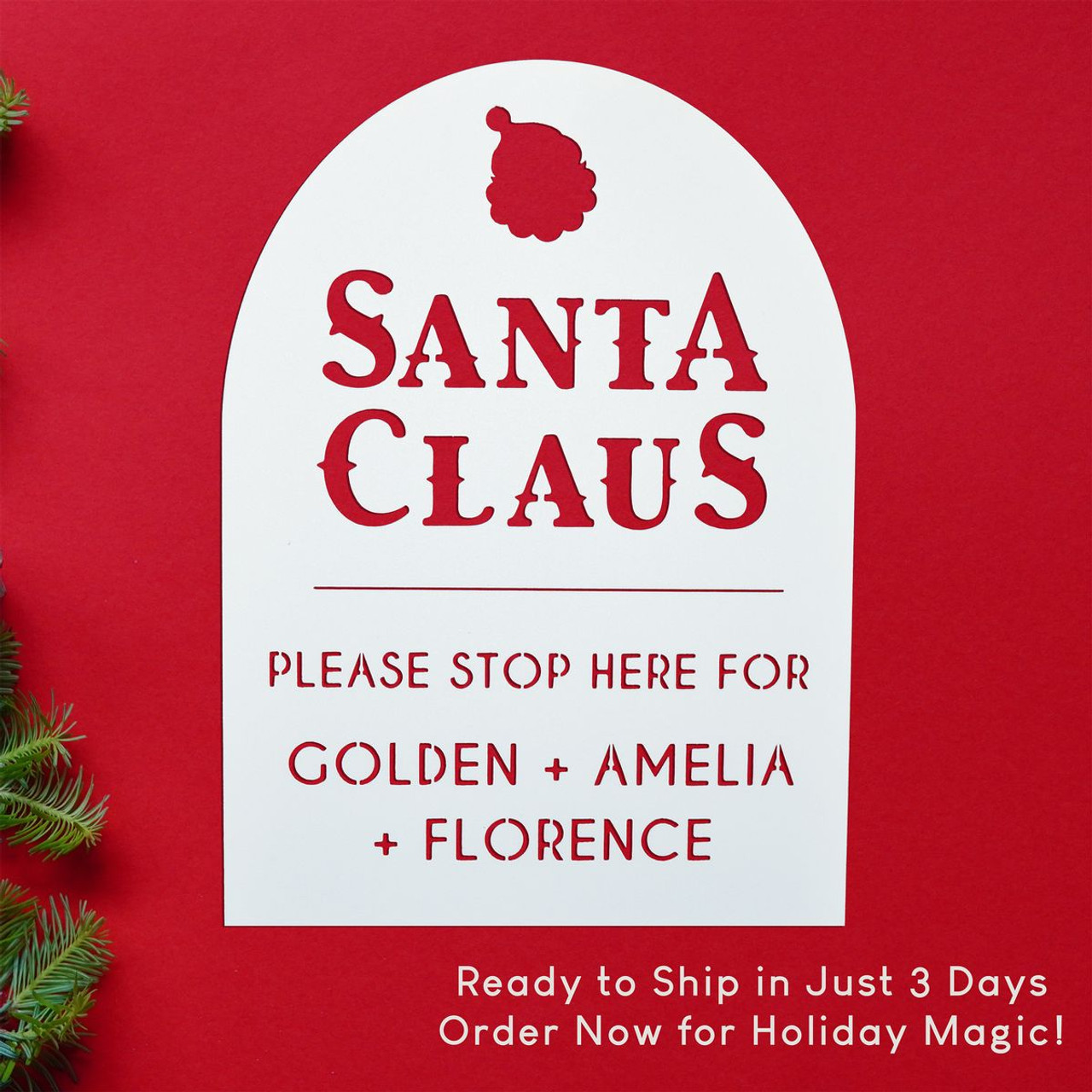 Santa Claus Personalized Christmas Stop Sign  product image