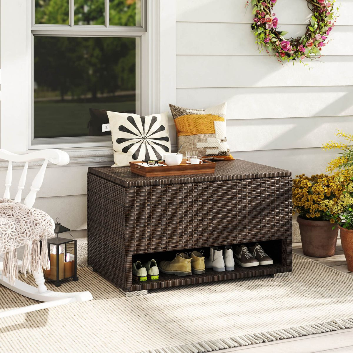 48 Gallon Outdoor Deck Box with Shoe Rack product image
