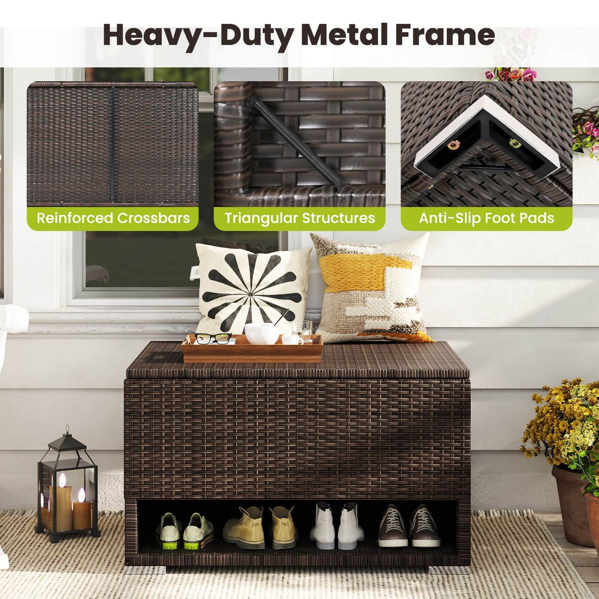 48 Gallon Outdoor Deck Box with Shoe Rack product image