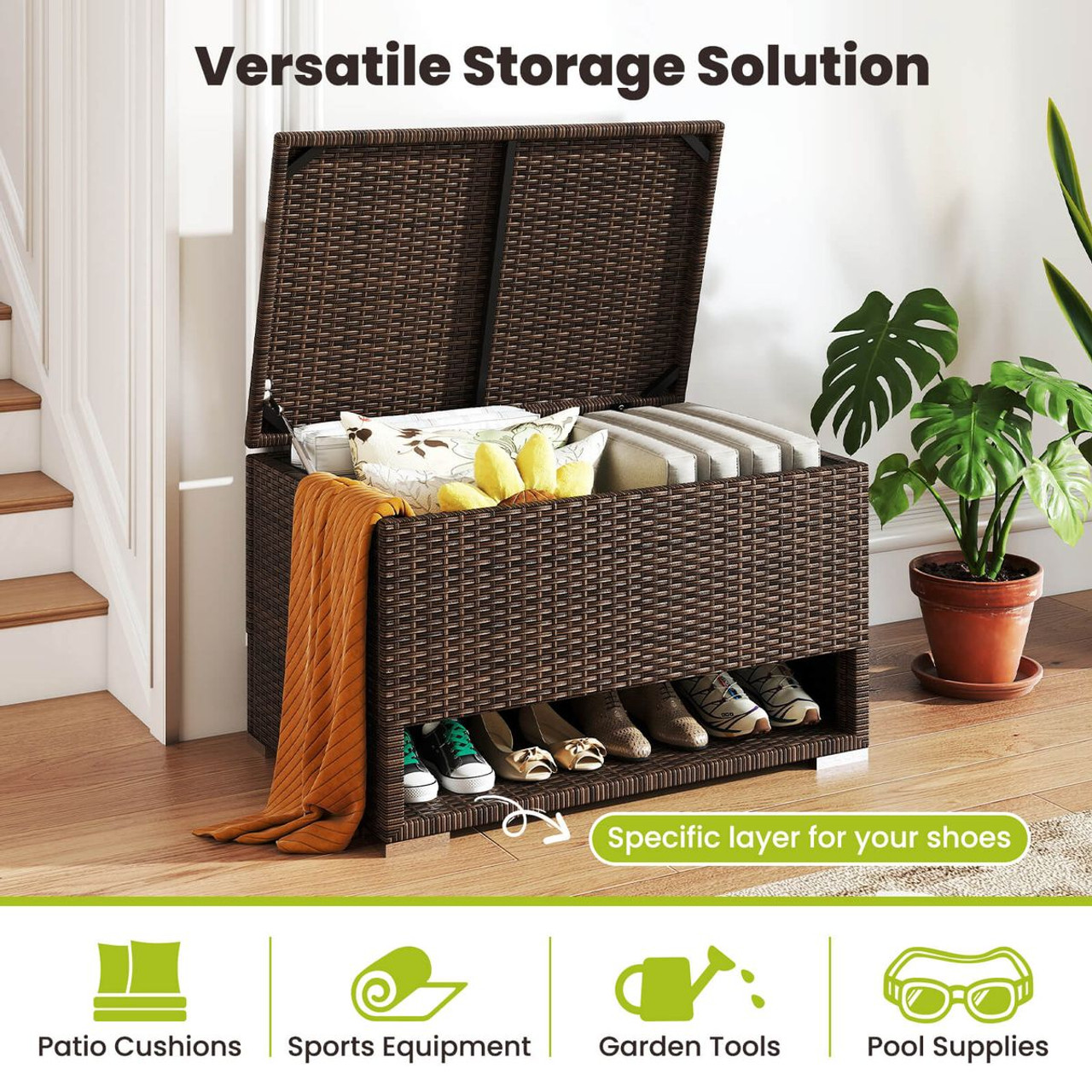 48 Gallon Outdoor Deck Box with Shoe Rack product image