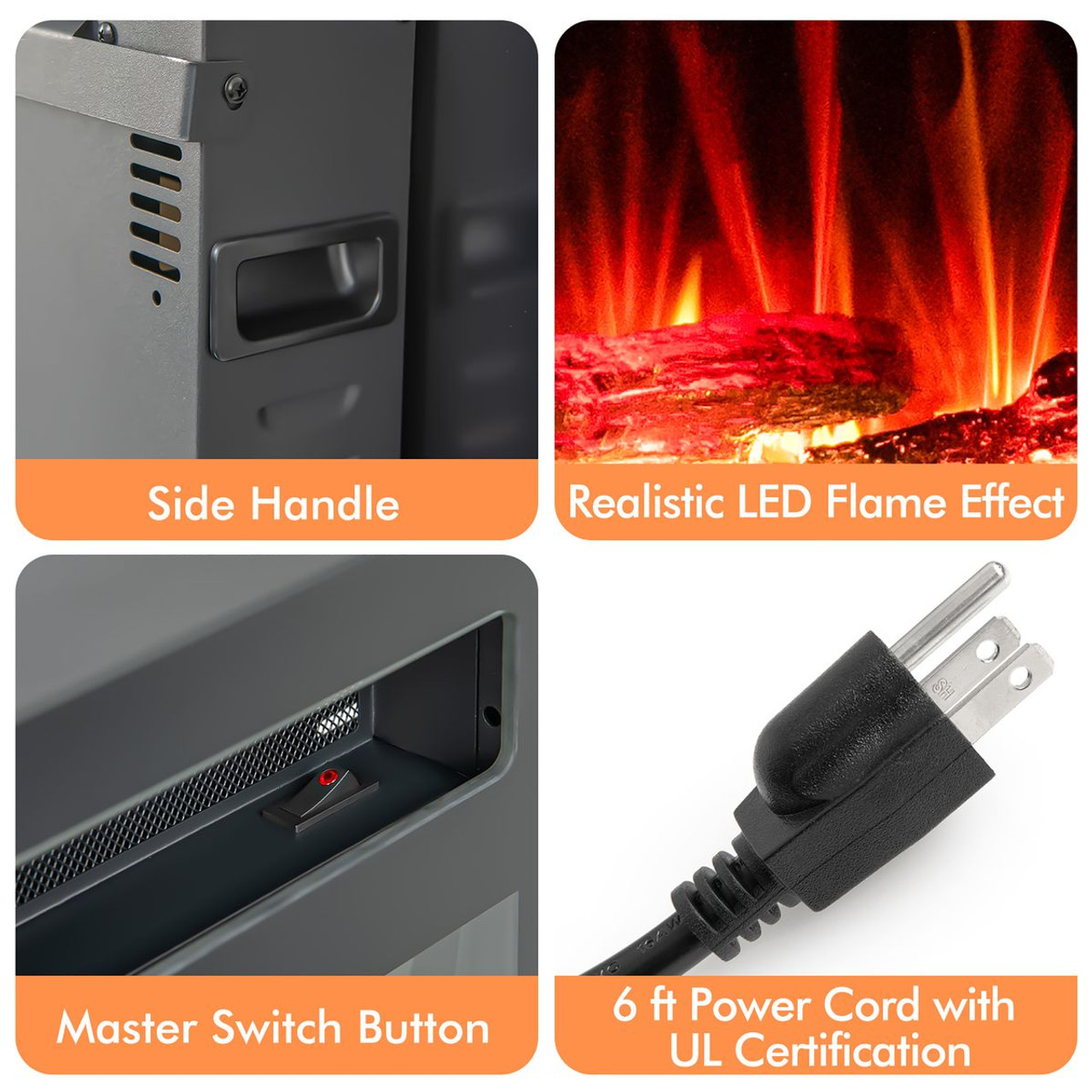 68'' Wall Mounted Ultra-Thin Recessed Electric Fireplace  product image