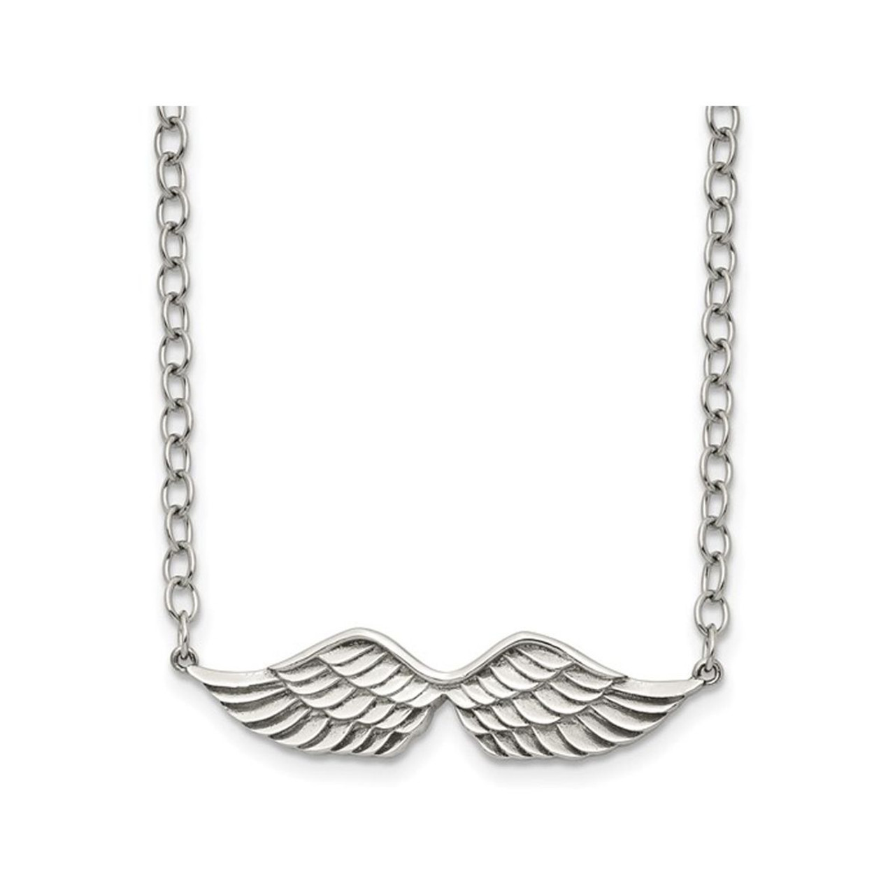 Stainless Steeel Angel Wing Charm Pendant Necklace with Chain product image