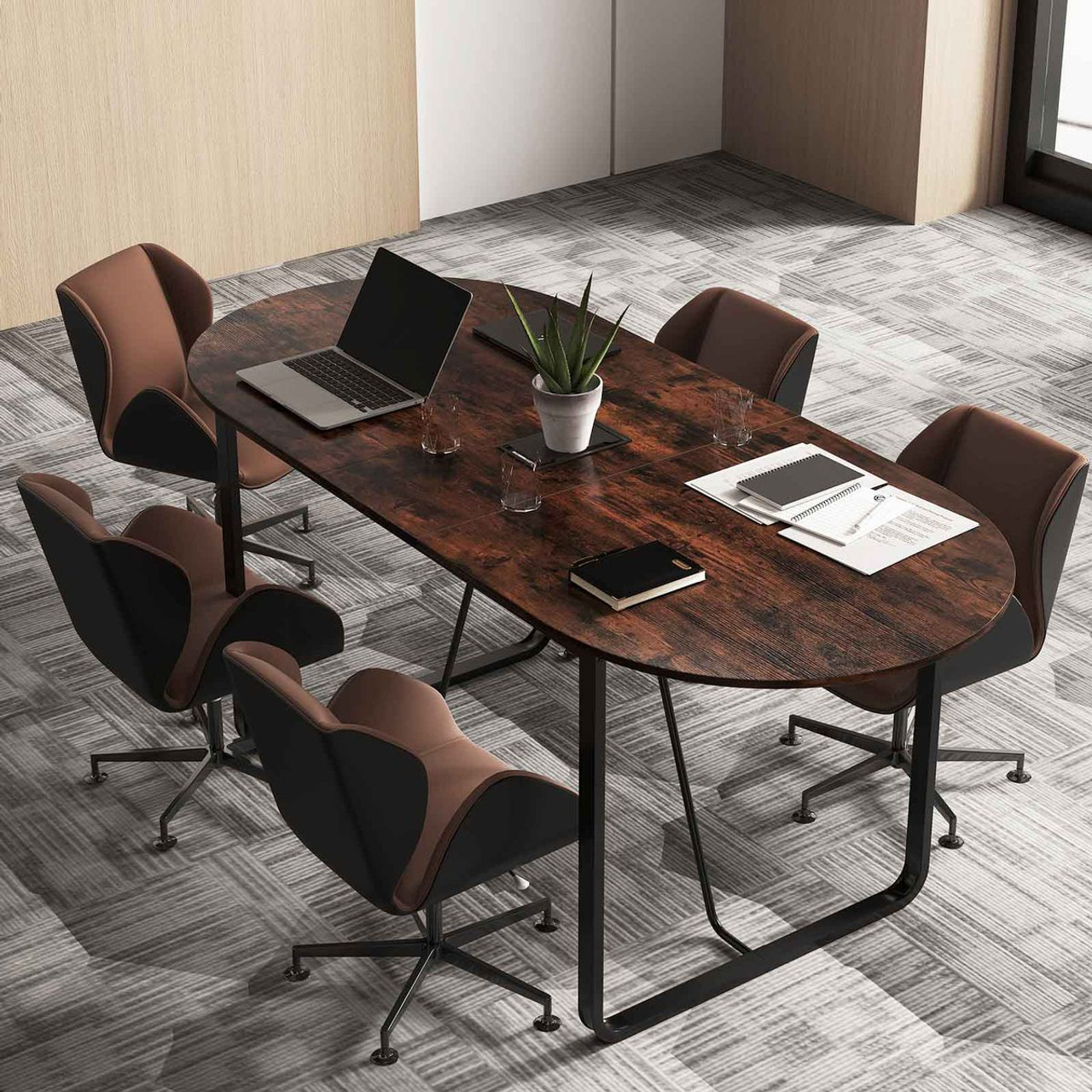 71" Oval Home Office Table with Cable Management product image