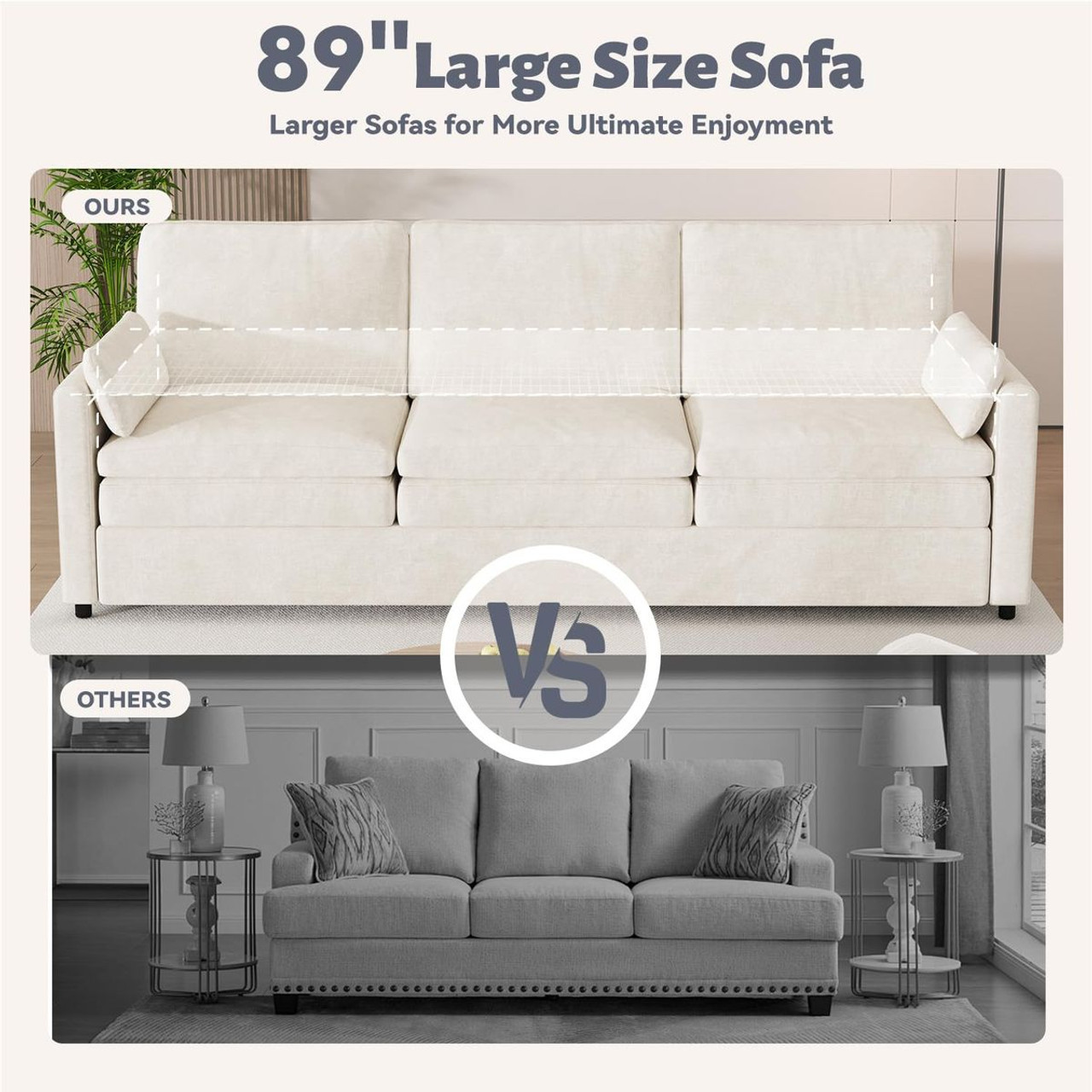 3-Seater Sofa Bed with Ultra- Soft Fabric Upholstery product image