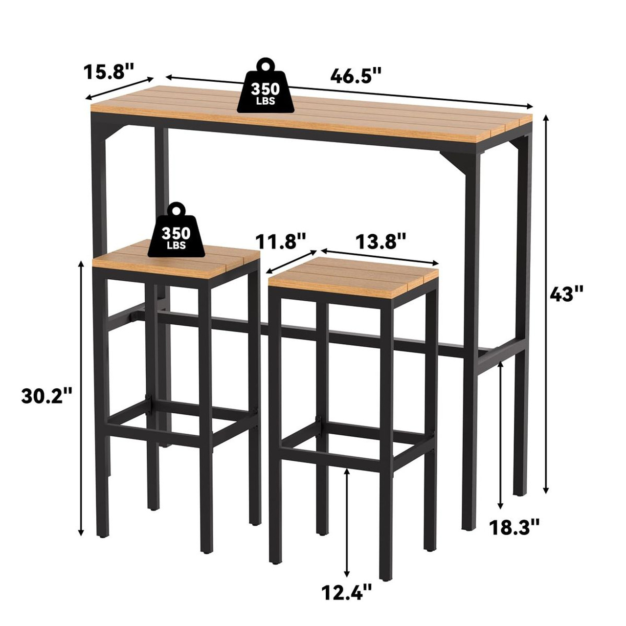 Patio Bar Height Table and Chairs Set product image