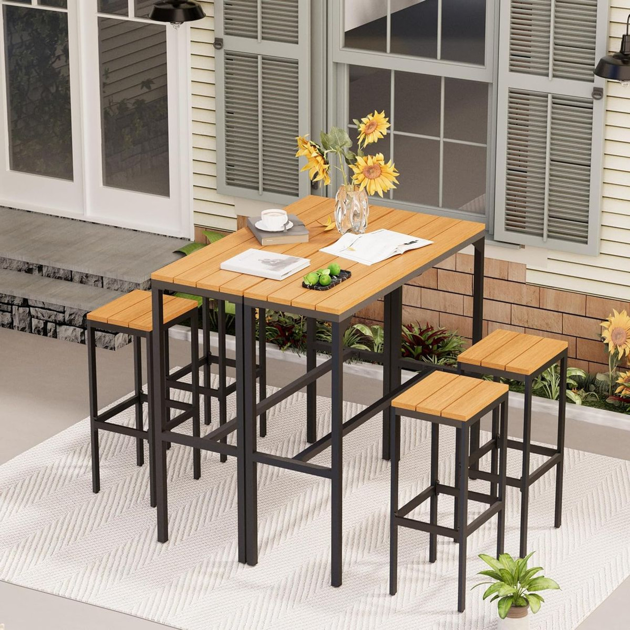 Patio Bar Height Table and Chairs Set product image