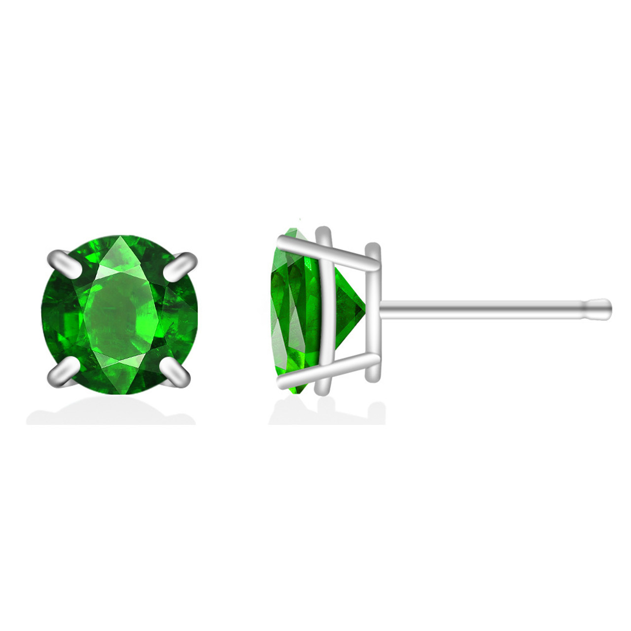 Round Stud .925 Sterling Silver Lab-Created 2ct. Birthstone Earrings product image