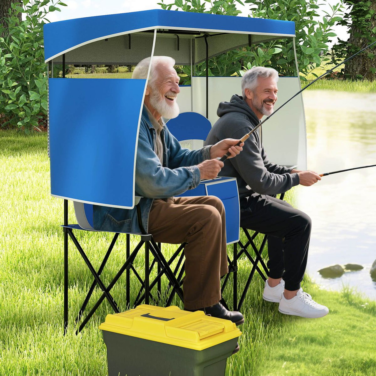 Oversized Double Beach Chair with Adjustable Canopy product image