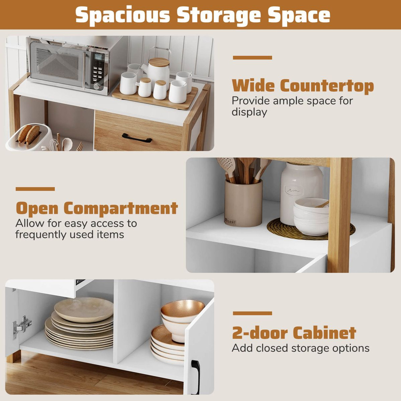 Kitchen Storage Cabinet with Pull-Out Shelf  product image