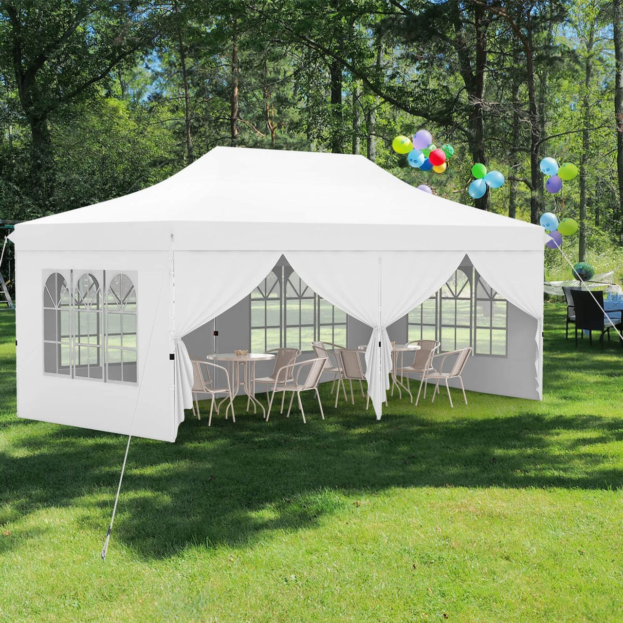 Outdoor 10 x 20 FT Pop-Up Canopy Tent with 6 Sidewalls product image