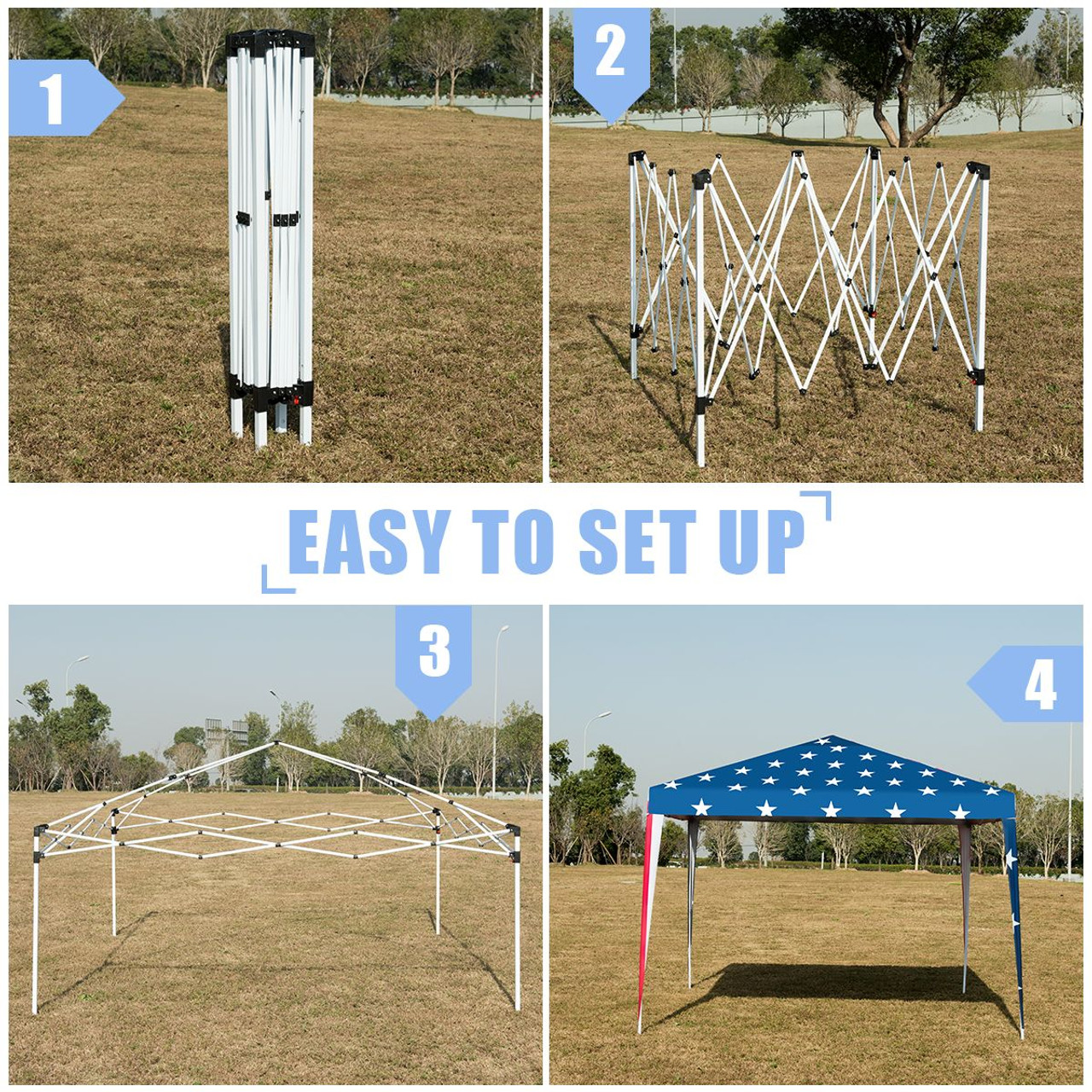 10 FT x 10 FT Pop-Up Canopy Tent with Mesh Netting and Carry Bag product image