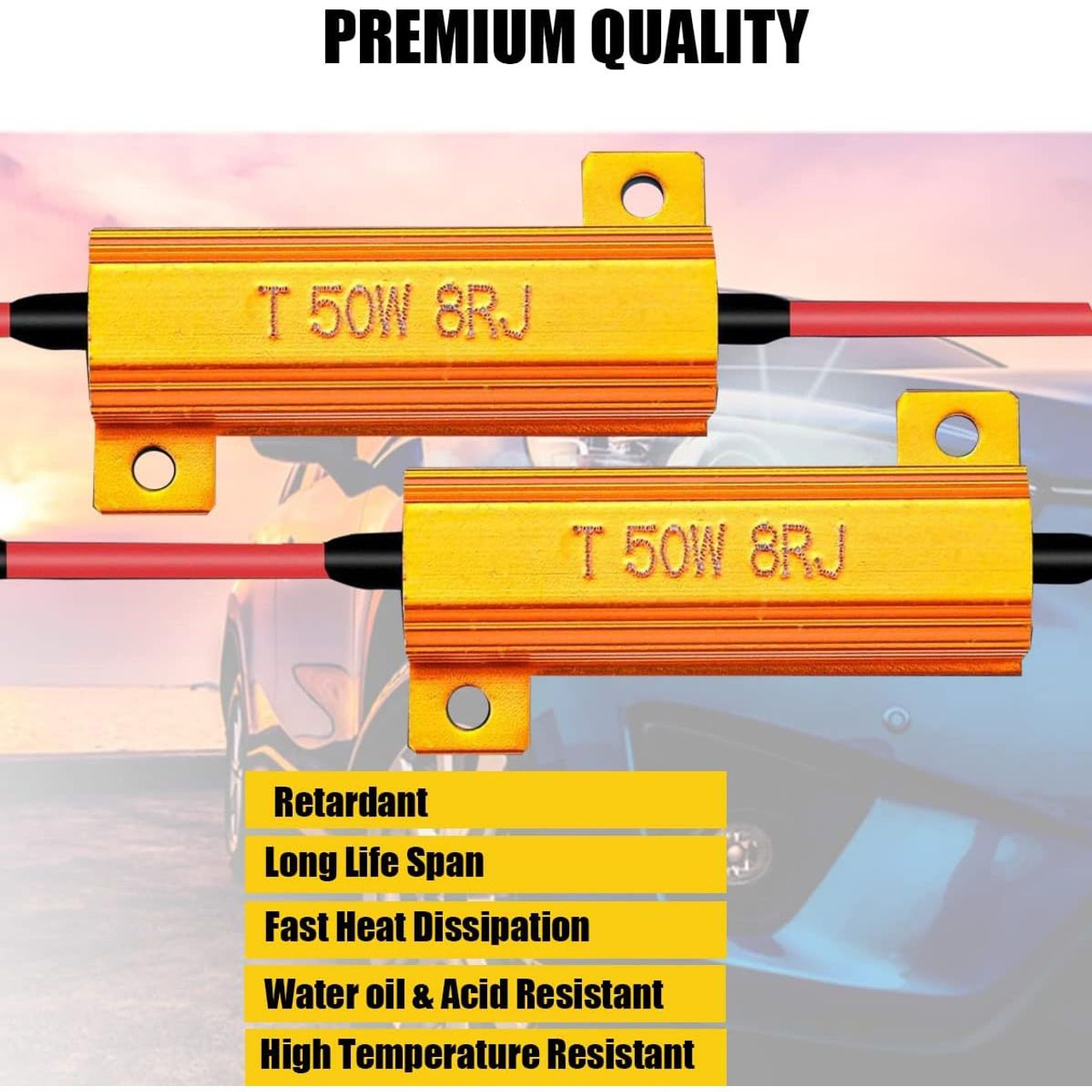 4-Pieces Premium Quality LED Load Resistors for LED Turn Signal Lights product image