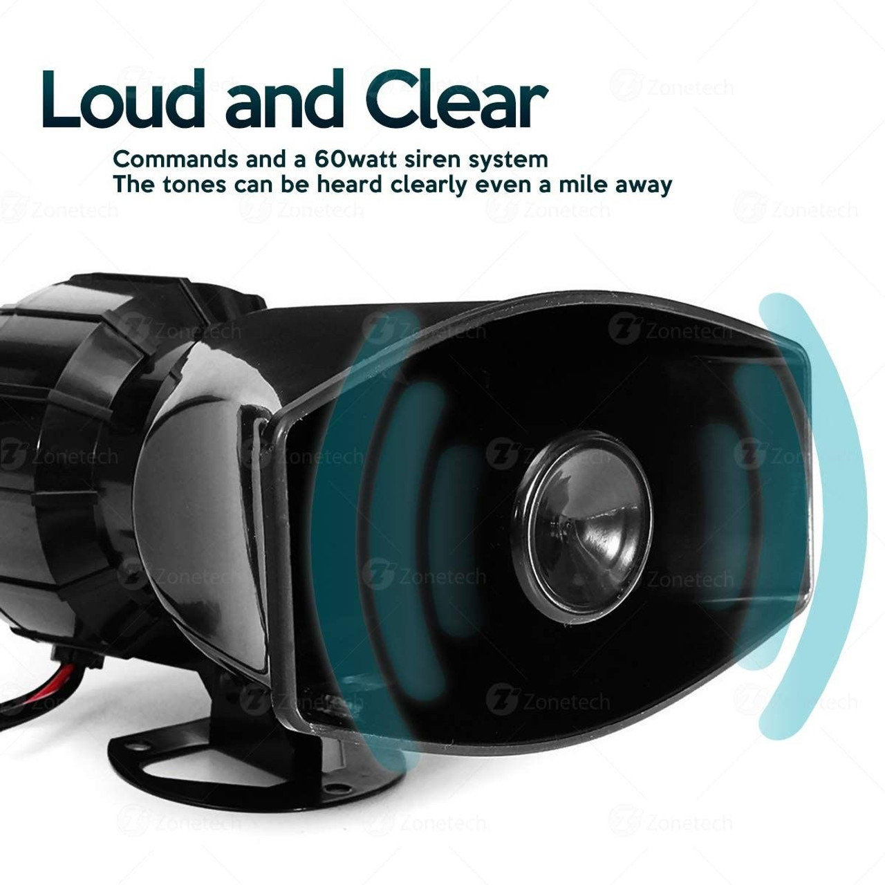 Five Tone 60W Emergency Air Horn + PA Microphone Siren System product image