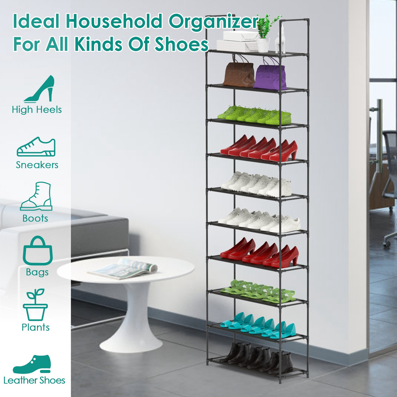 NewHome 10-Tier Shoe Rack product image
