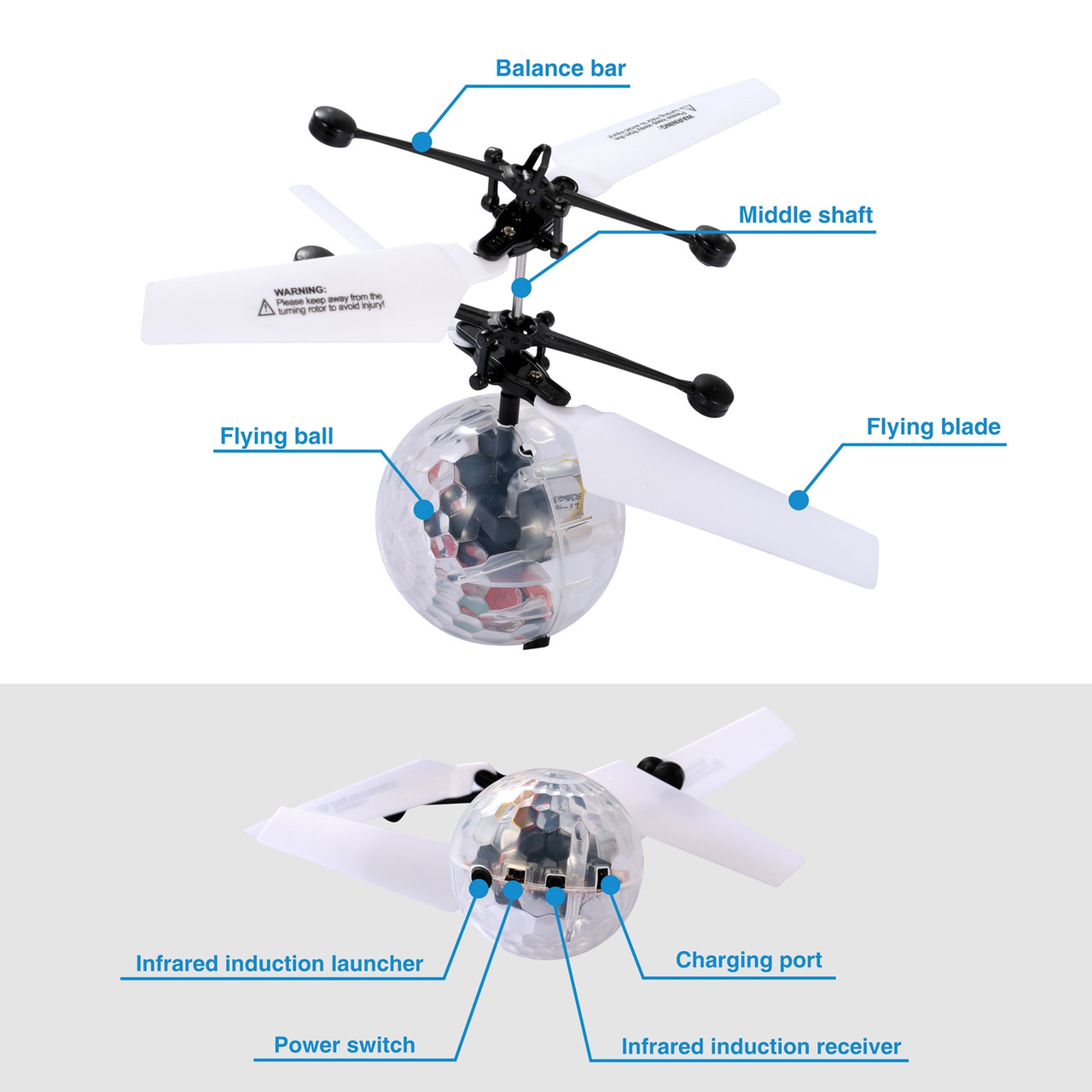 Hand-Sensing Flying RC Helicopter Ball with LED Lights product image