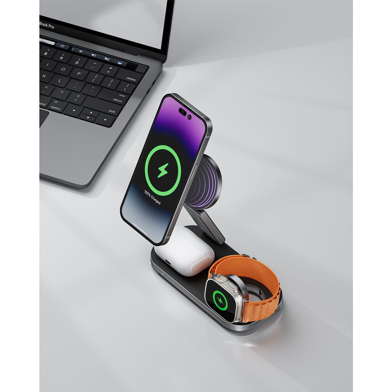 Foldable 3 in 1 Wireless Charging Station product image