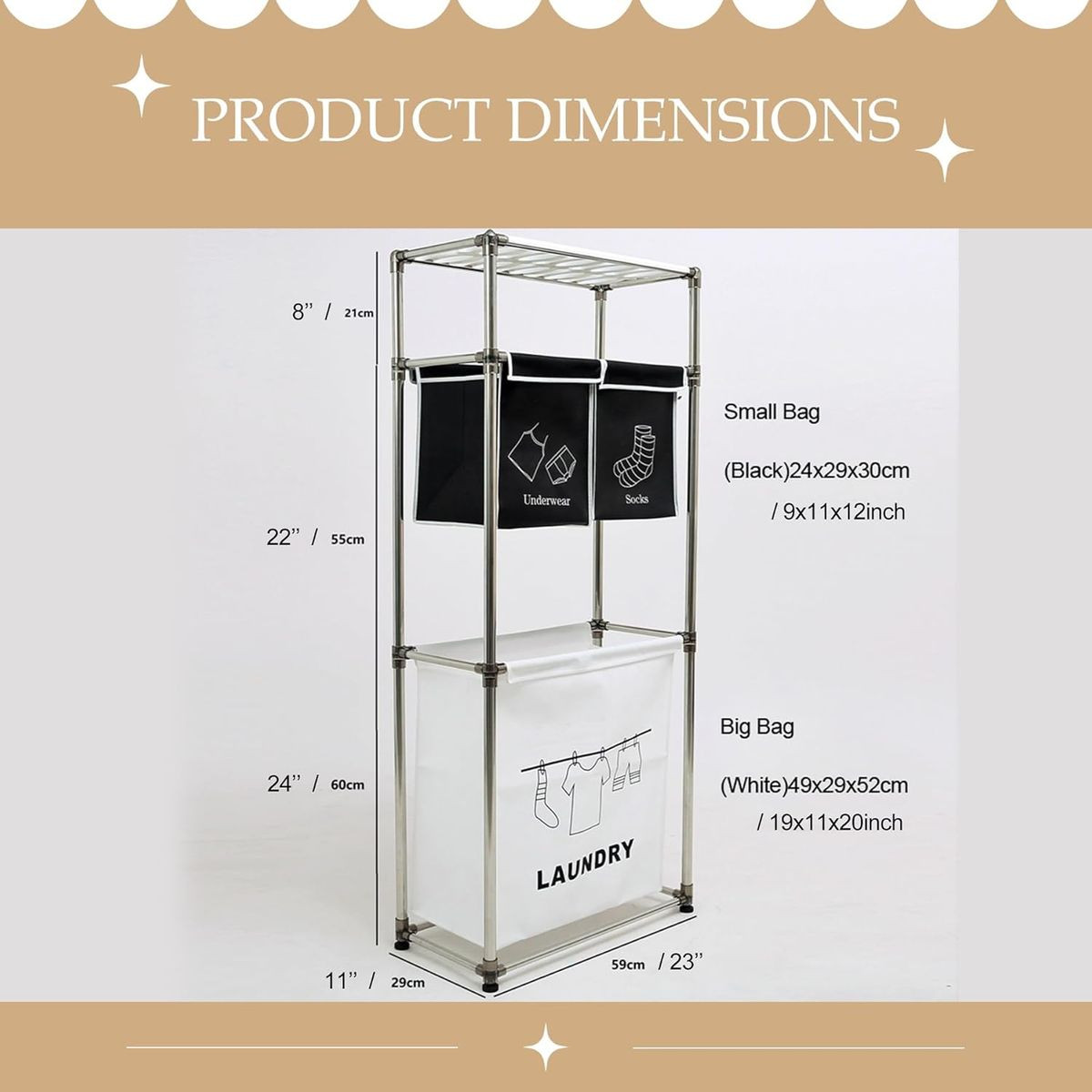 Laundry Organizer Hamper (3 or 4 Removable Bags) product image