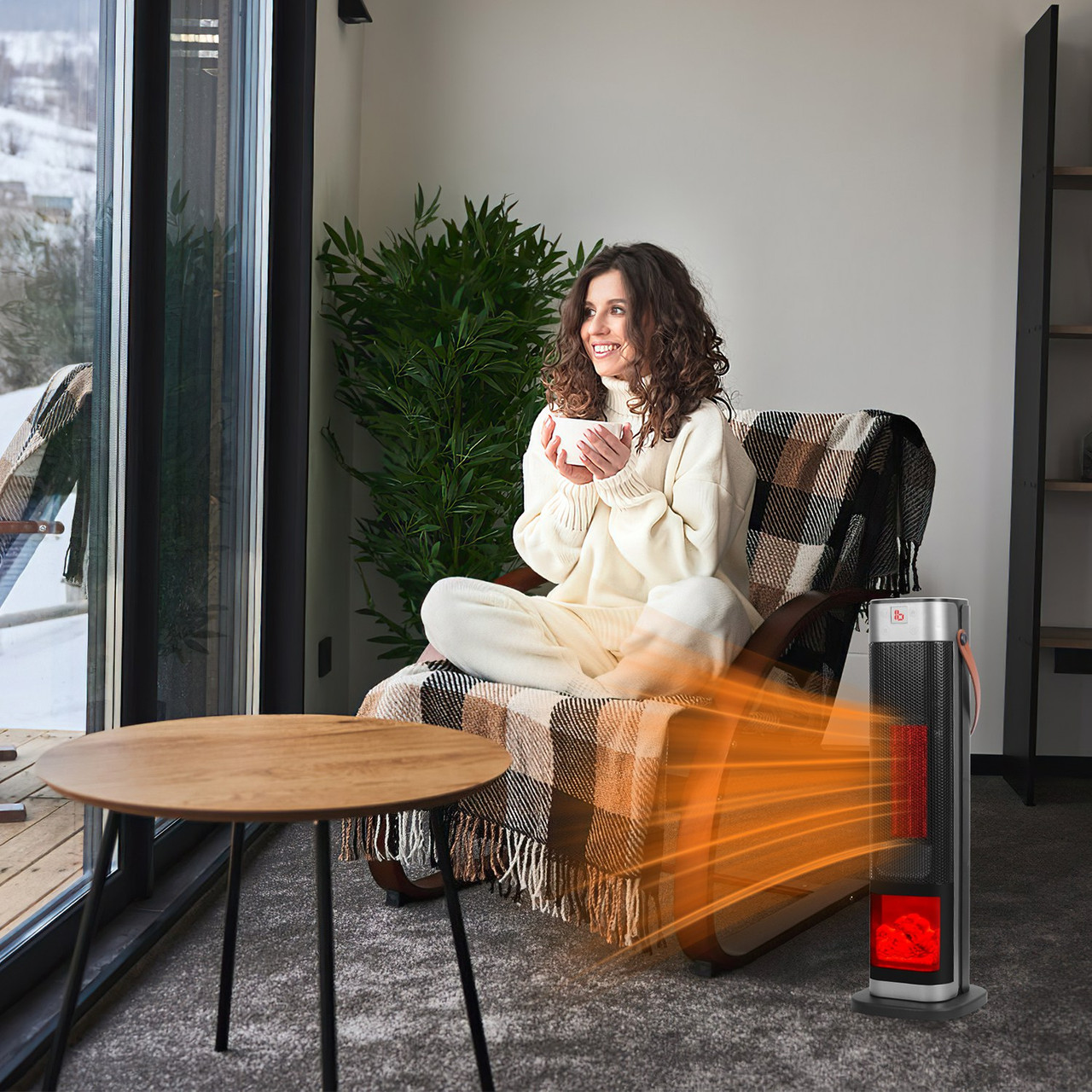 1500W Ceramic Tower Ocillating Space Heater product image