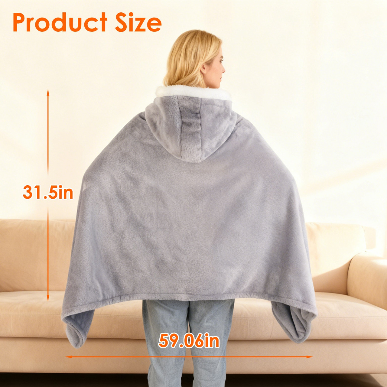 Wearable Double-Sided Heated Throw Blanket (Requires Power Bank) product image