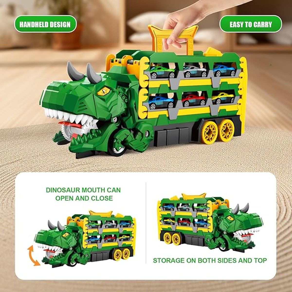 3-in-1 Dinosaur Truck/Race Track with 12 Cars product image
