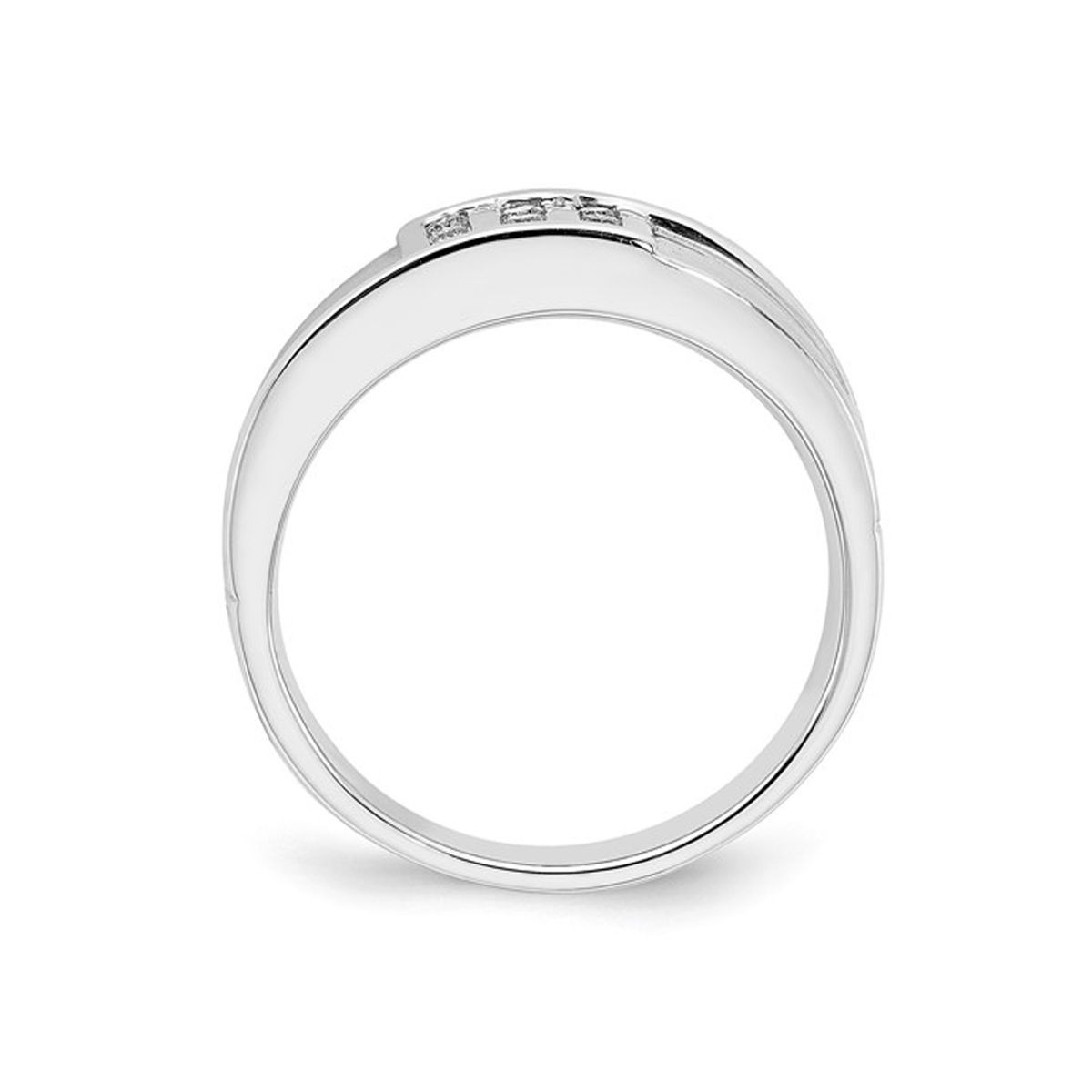 Mens 10K White Gold Ring with 1/5 Carat (ctw) Diamonds product image