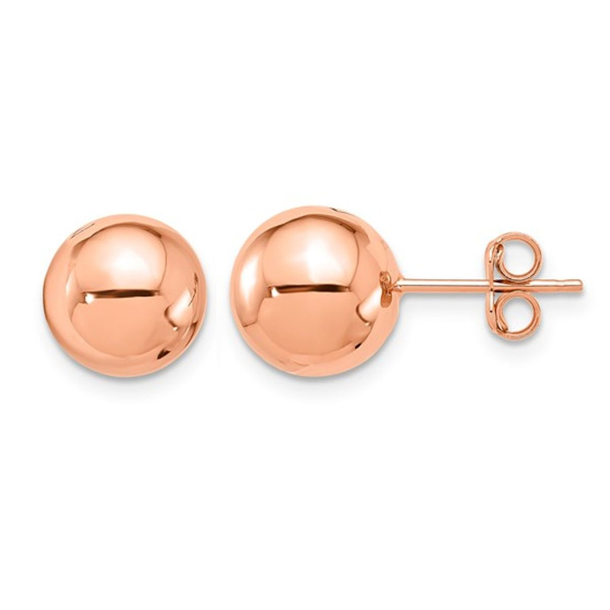 Gold Button Ball 10mm Stud Earrings in 14K Rose Gold product image