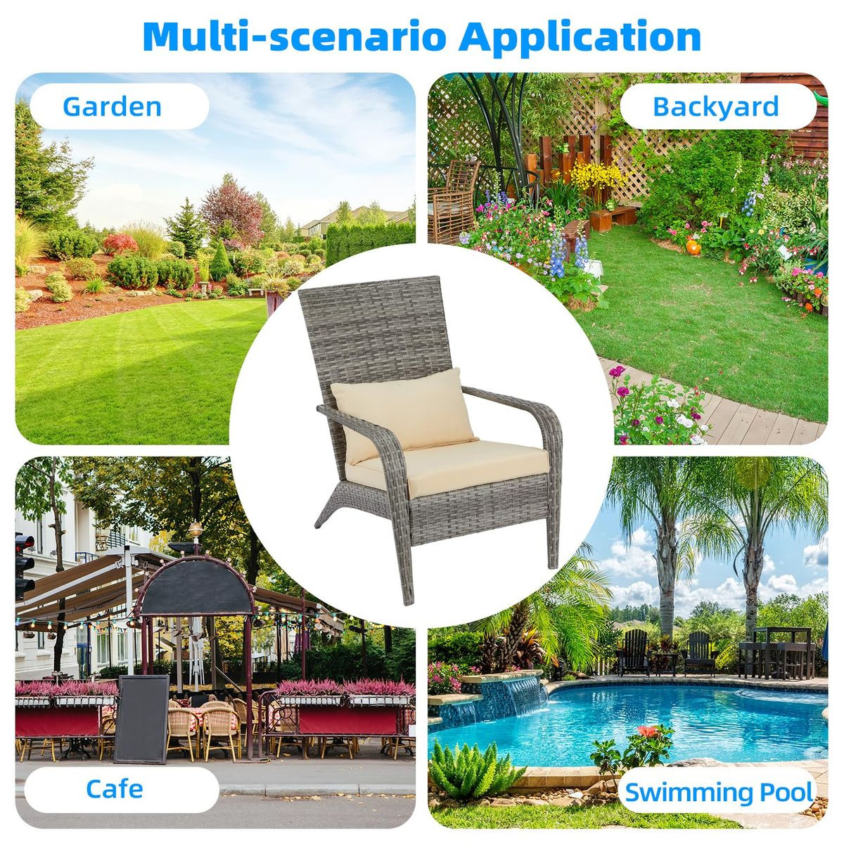 Outdoor Armchair Wicker Lounge Chairs with Cushion product image