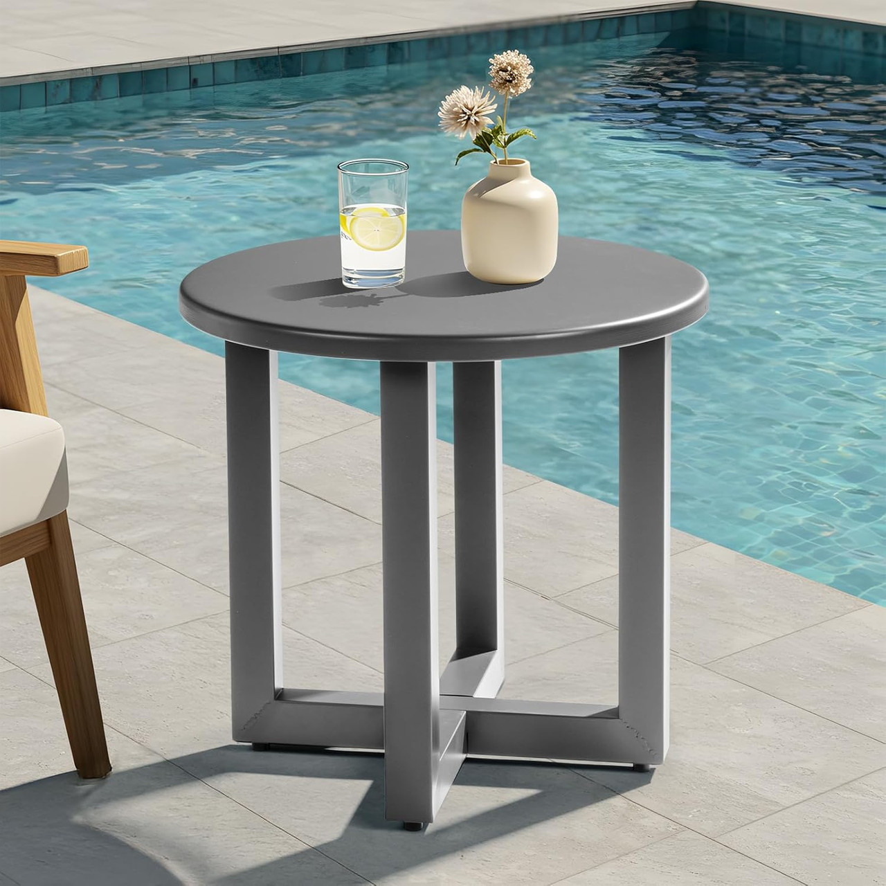 Small Metal Outdoor Patio End Table product image