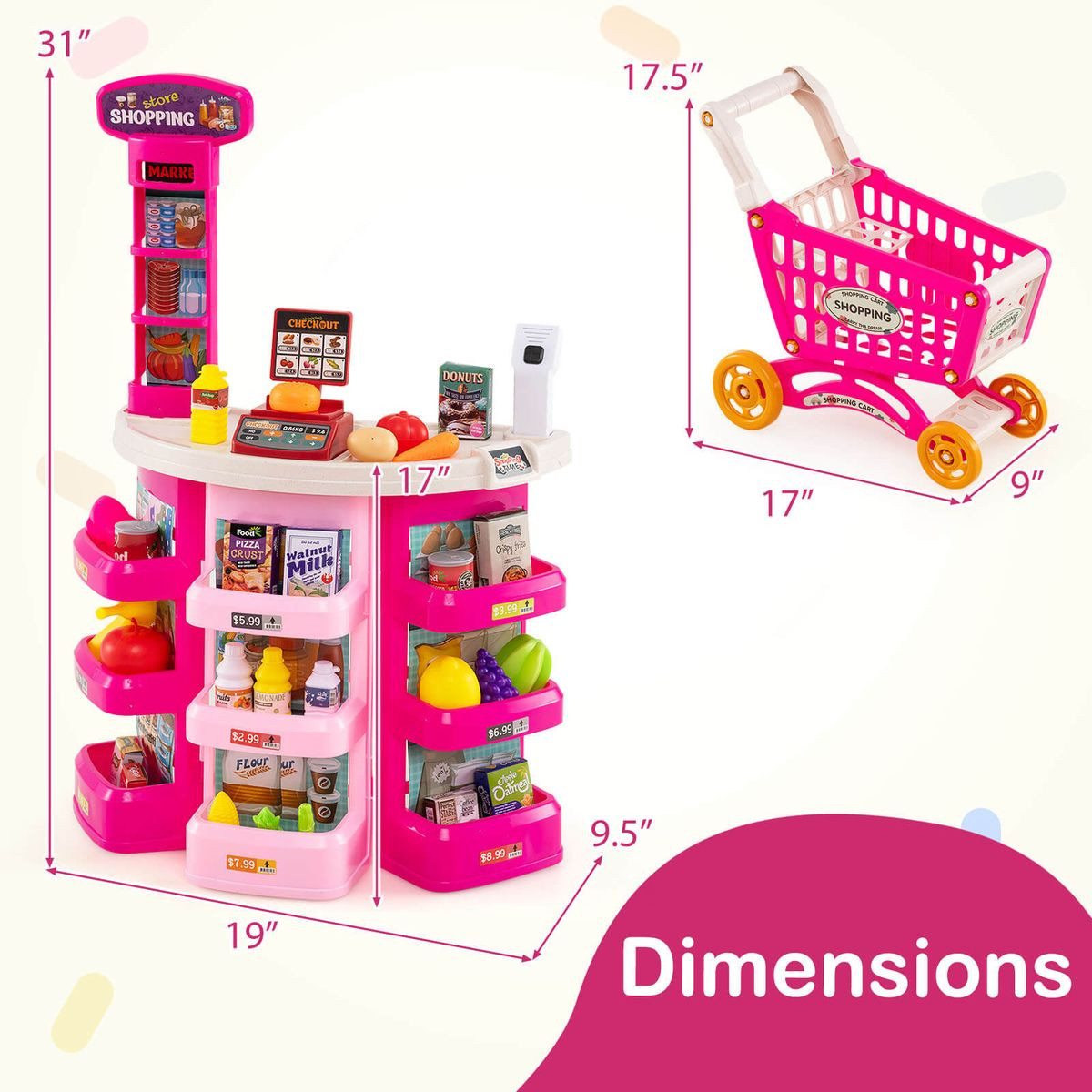 Grocery Store Play Set with Shopping Cart (76 Piece Set) product image