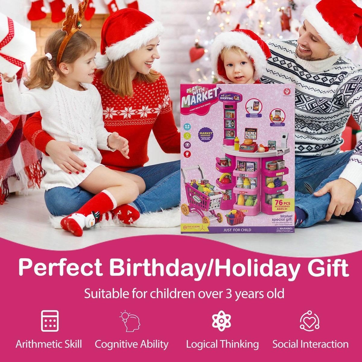 Grocery Store Play Set with Shopping Cart (76 Piece Set) product image