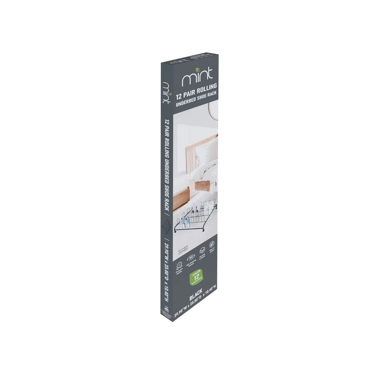 Rolling Under-Bed Shoe Rack Storage (2-Pack) product image